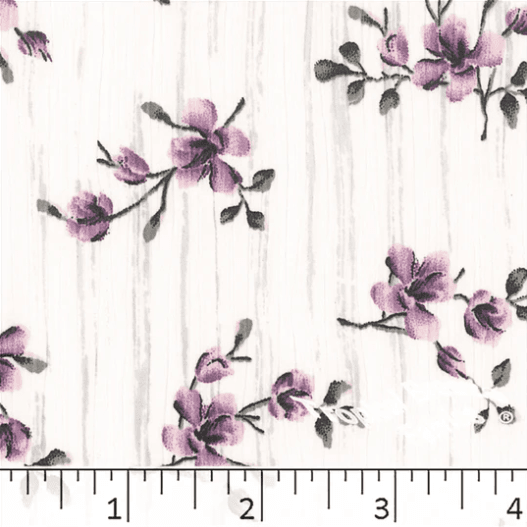 PurplePlum Floral Yoryu Polyester Fabric
