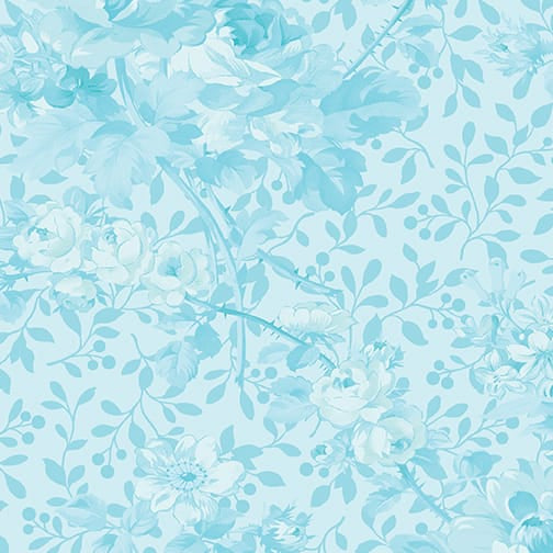 Benartex Rose Garden 108" Quilt Backing- Aqua