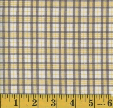 Oxford Brushed Yellow Plaid Poly Cotton Fabric