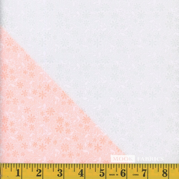 White on White Marigold Burnout Poly Cotton Fabric