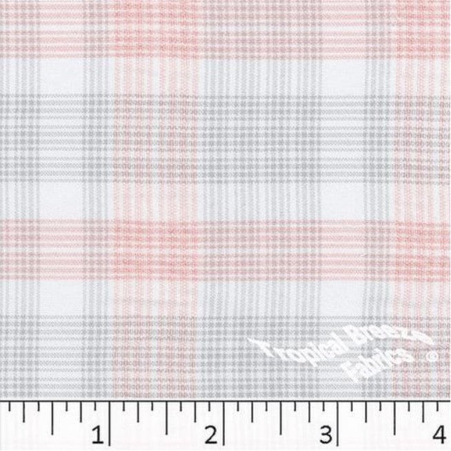 Peach Plaid Polyester/rayon Quick Dry Plaid - 1 Yd 3"