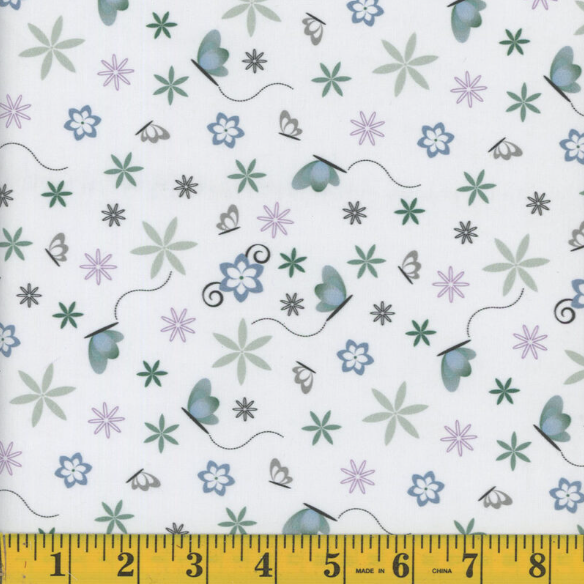 Sacred Sage Floral Virtue Poly Cotton Fabric