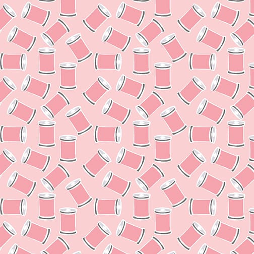 Benartex Sew Bloom Stitch With Love Quilting Cotton Fabric- Light Pink