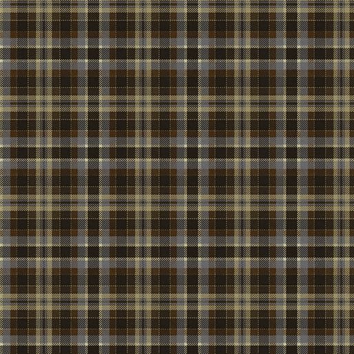 Benartex Turkey Time Plaid Tradition Quilting Cotton Fabric- Smoke