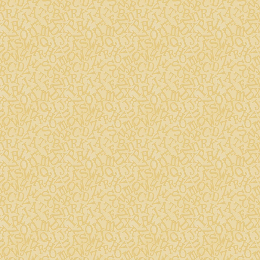 Benartex ABC's Tossed Alphabet Quilting Cotton Fabric- Yellow