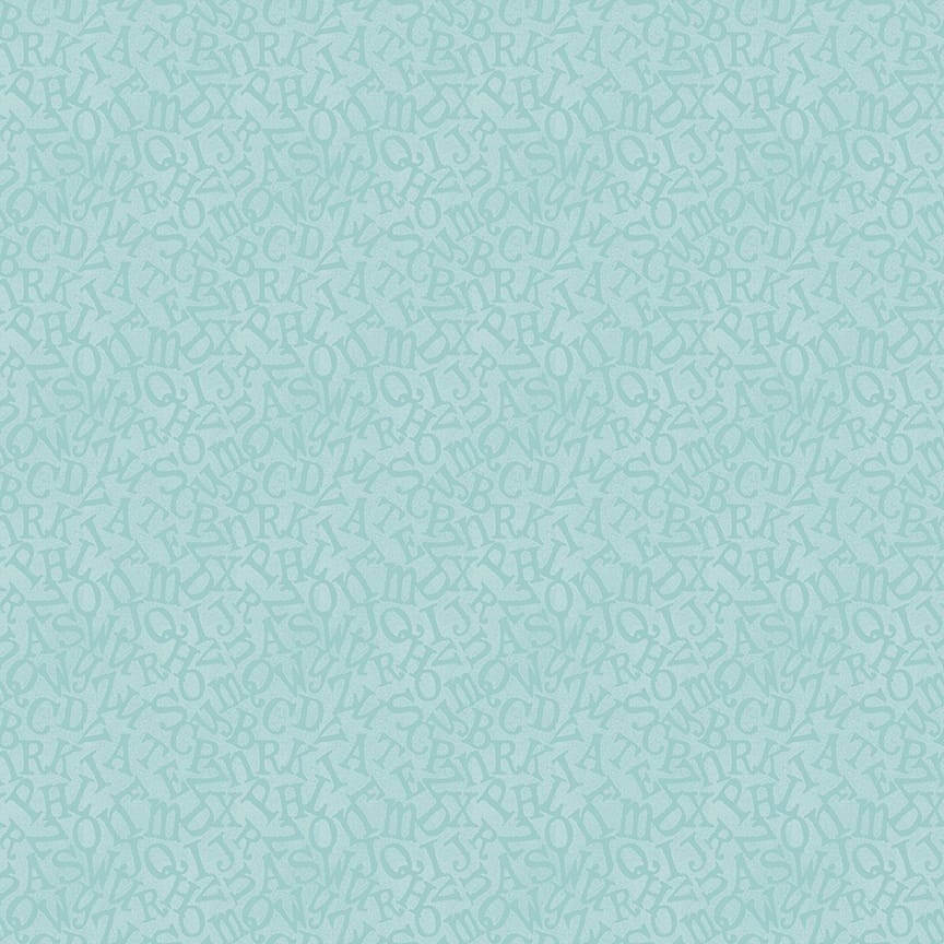 Benartex ABC's Tossed Alphabet Quilting Cotton Fabric- Turquoise