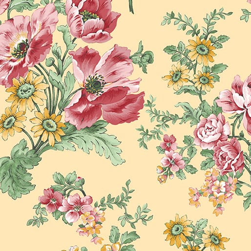 Benartex French Romance French Romance Quilting Cotton Fabric- Yellow