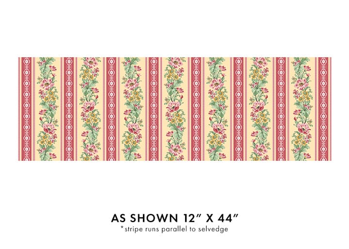 Benartex French Romance French Romance Stripe Quilting Cotton Fabric- Yellow