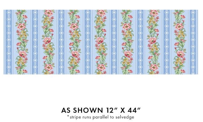 Benartex French Romance French Romance Stripe Quilting Cotton Fabric- Sky
