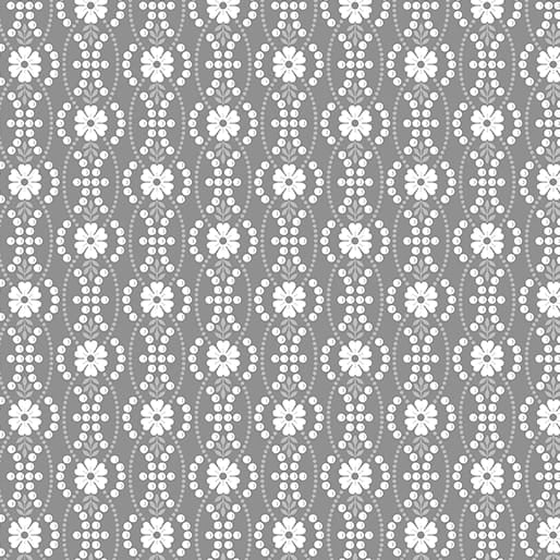 Benartex French Romance Octavia Quilting Cotton Fabric- Grey