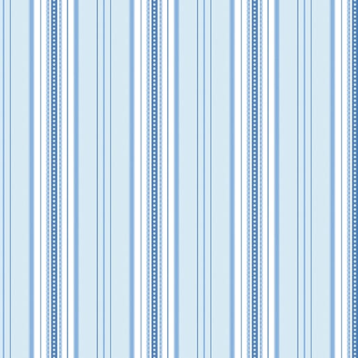 Benartex French Romance French Romance Simone Stripe Quilting Cotton Fabric- Blue/White