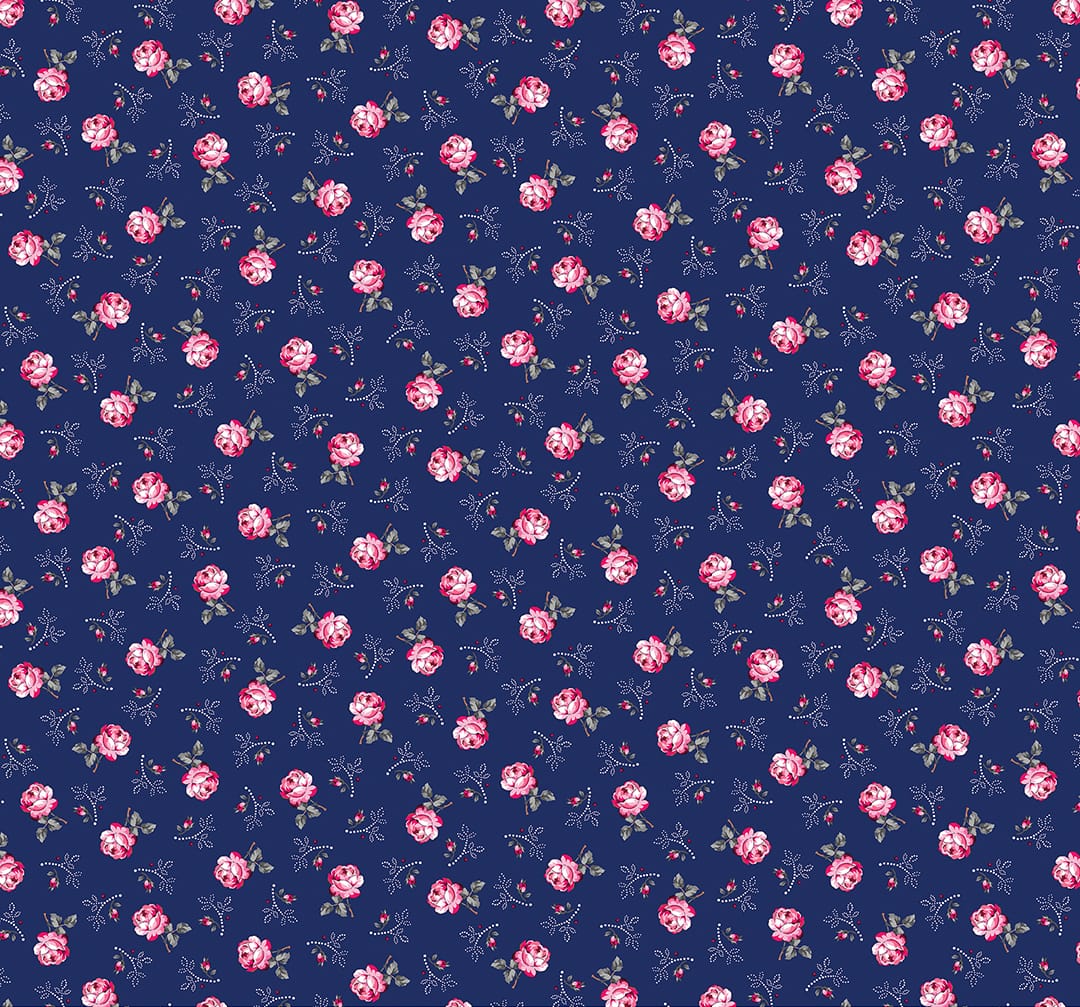 Benartex Promise Me Teacups Quilting Cotton Fabric- Blue