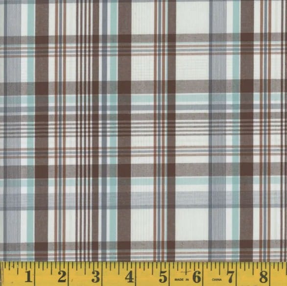 Oxford Marcus Brown Plaid Poly Cotton Fabric