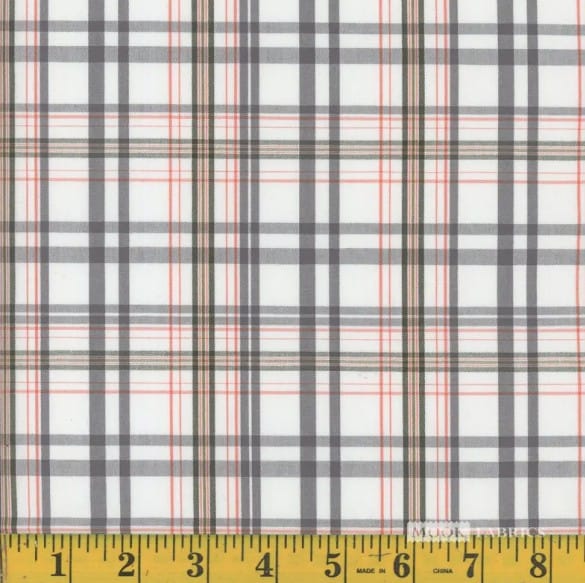 Oxford Adrian Peach Plaid Poly Cotton Fabric