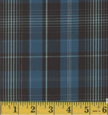 Oxford Deep Ocean Plaid Poly Cotton Fabric
