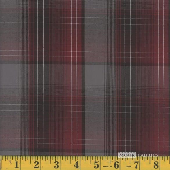 Oxford MB Burnt Red Plaid Poly Cotton Fabric