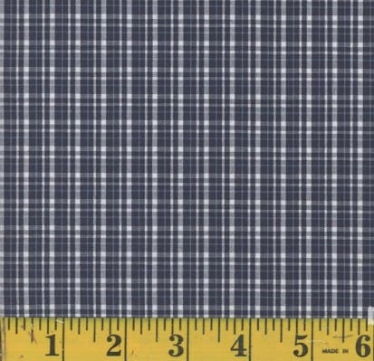Oxford Benji Light Navy Plaid Poly Cotton Fabric