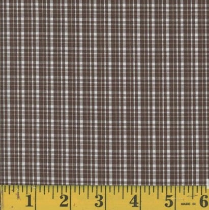 Oxford Benji Light Brown Plaid Poly Cotton Fabric