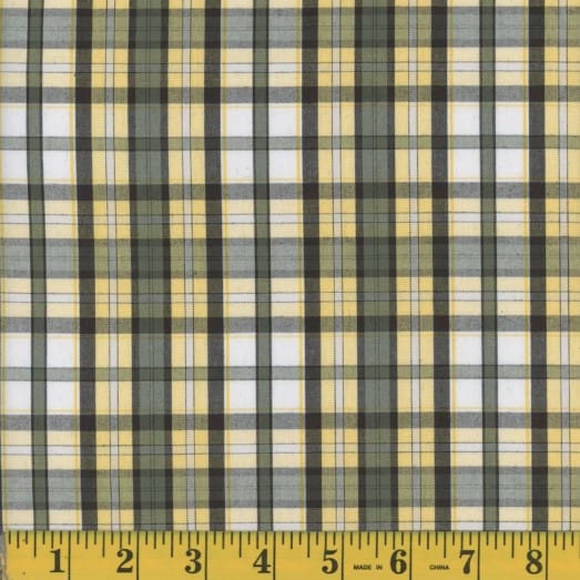 Oxford Gregg Yellow Plaid Poly Cotton Fabric