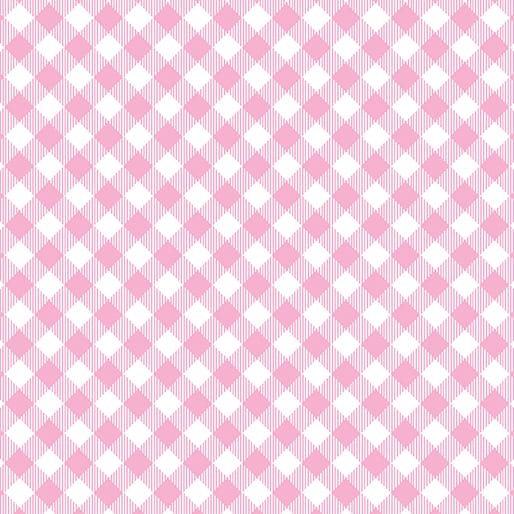 Benartex Enjoy The Ride Gingham Plaid Quilting Cotton Fabric- Pink