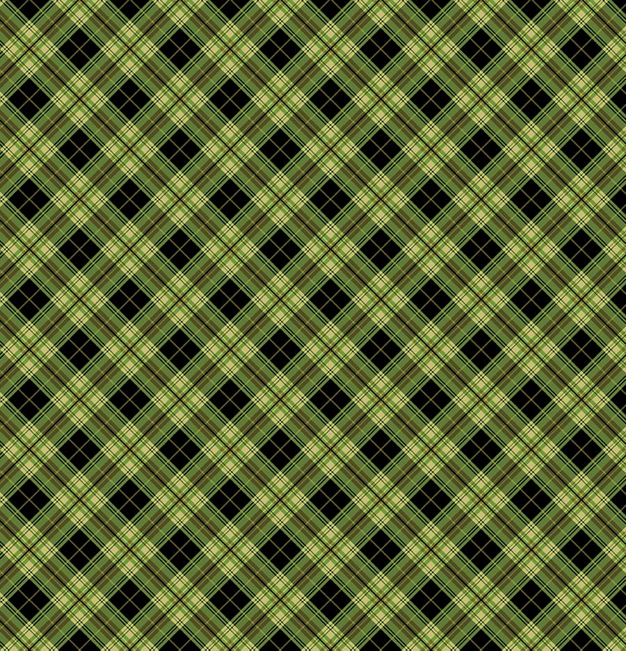 Benartex Cider House Autumnal Plaid Quilting Cotton Fabric- Black/Olive