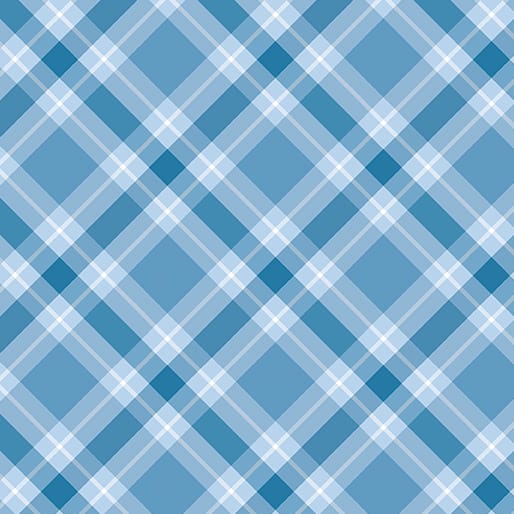 Benartex Plaid 108" Quilt Backing- Light Blue