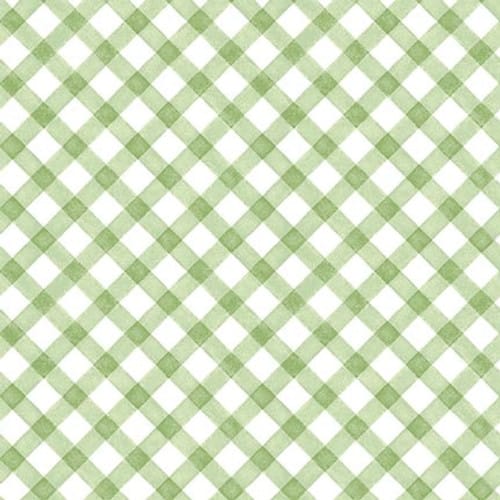 Henry Glass Berrylicious Gingham Quilting Cotton Fabric- White/Green