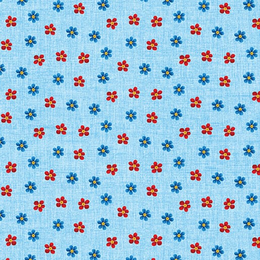 Benartex Something To Crow About Petal Flower Quilting Cotton Fabric- Sky