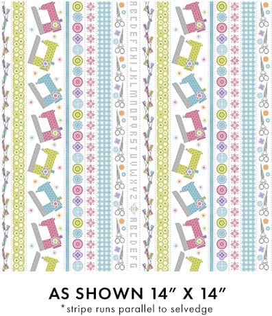 Benartex Stitch Garden Stripe Quilting Cotton Fabric- Multi