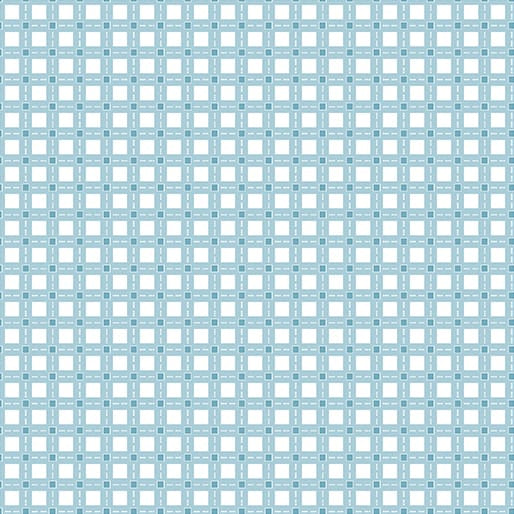 Benartex Stitch Garden Aida Quilting Cotton Fabric- Turquoise