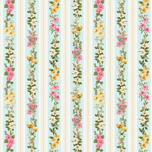 Henry Glass Young of the Year Small Stripe Quilting Cotton Fabric- Blue Powder