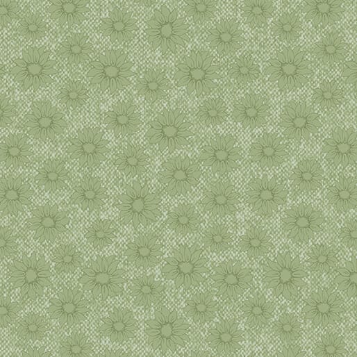 Benartex Sunflower Days Pressed Sunflower Quilting Cotton Fabric- Light Leaf