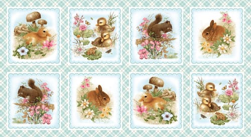 Henry Glass Young of the Year Continuous Blocks Quilting Cotton Fabric- Blue