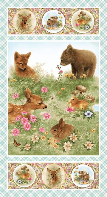 Henry Glass Young of the Year Panel Quilting Cotton Fabric- Blue