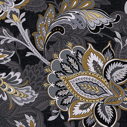 Benartex Drawing Room Footstool 108" Quilt Backing- Charcoal