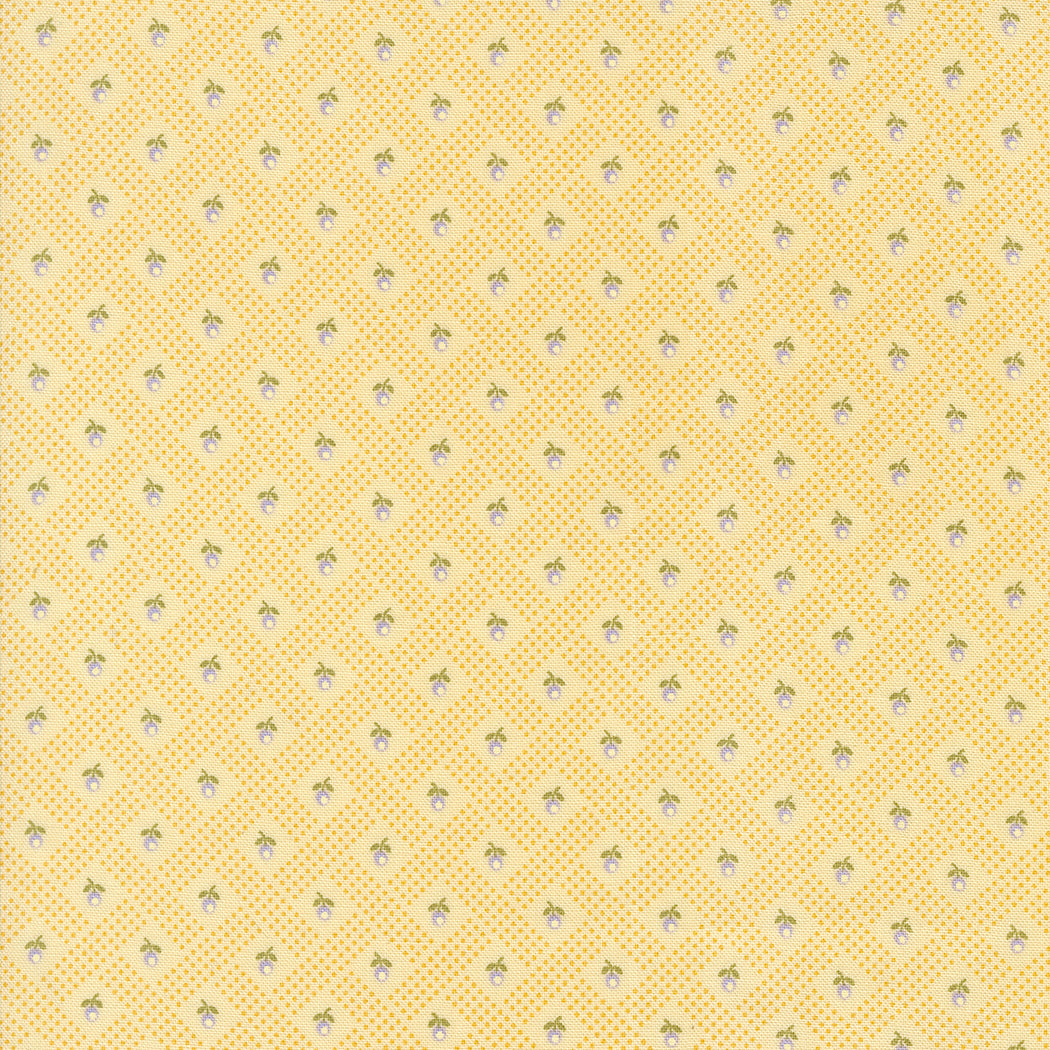 Moda Georgia Diagonal Floral Quilting Cotton Fabric- Soft Yellow