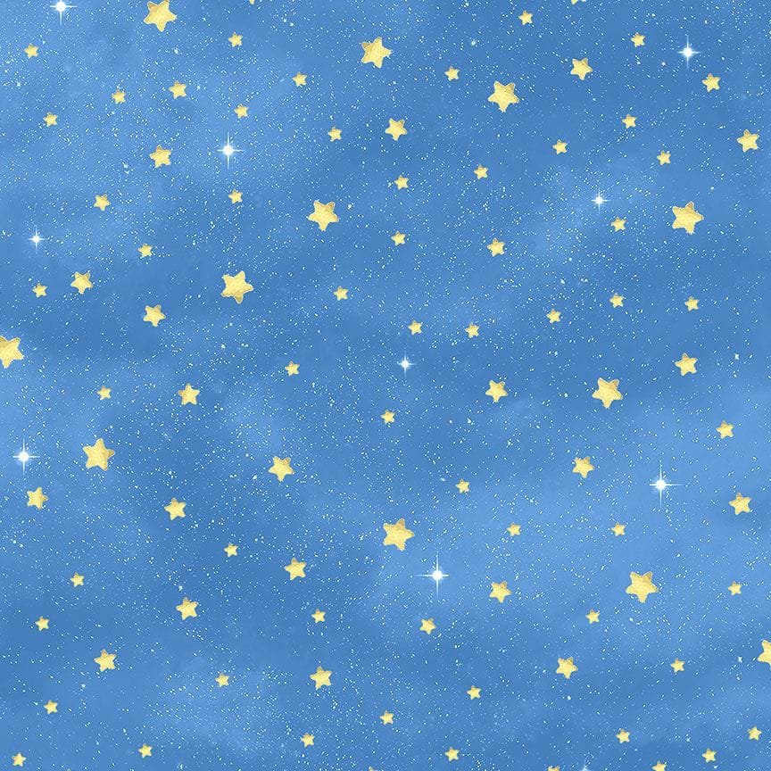 Timeless Treasures Minky Softie Space Stars Polyester Minky Fabric- Blue