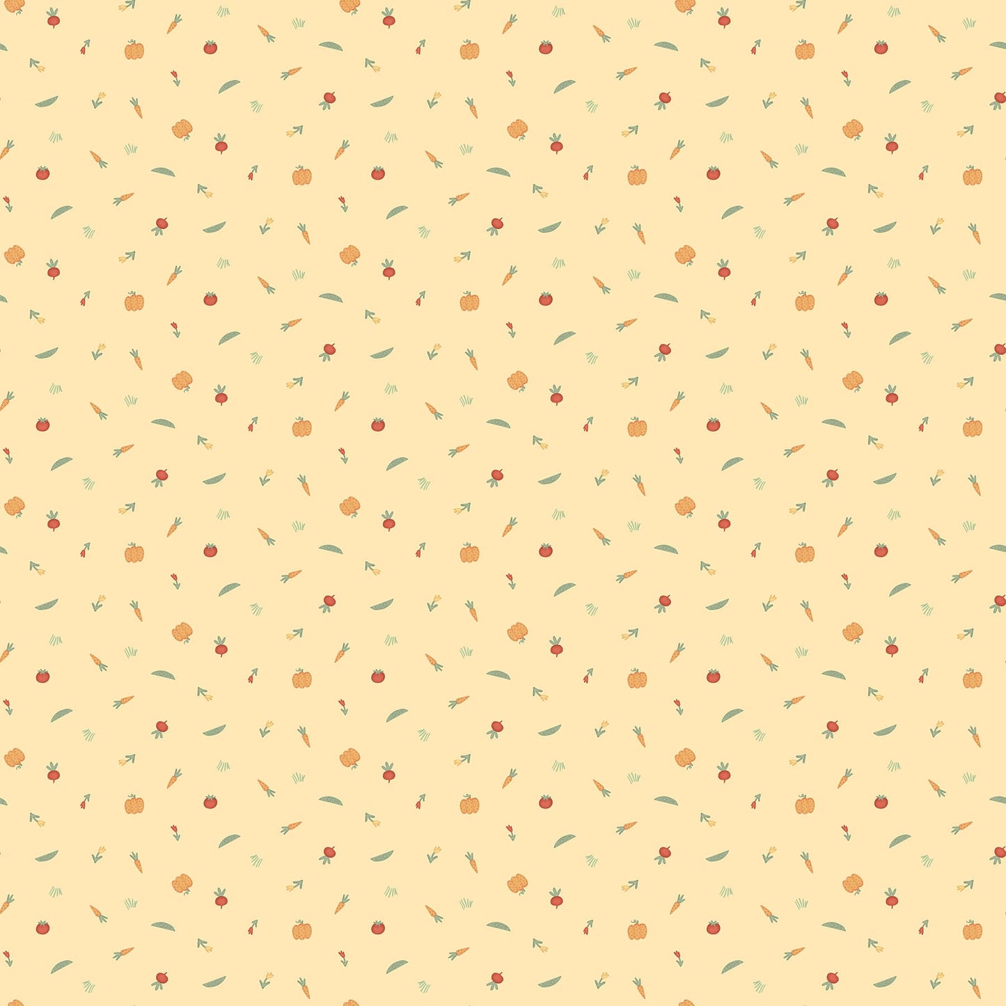 Northcott Quack Quack Moo Vegetables Quilting Cotton Fabric- Yellow Multi