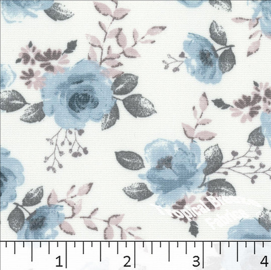 Tamara Blue Mist Rose Knit Dress Fabric
