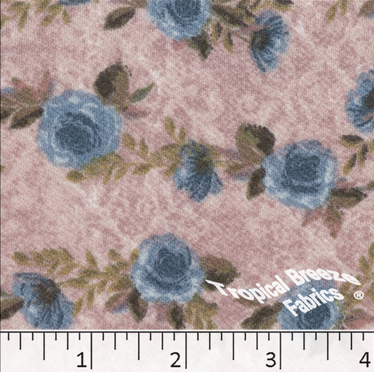 Rose & Blue Roses Liverpool Knit Dress Fabric