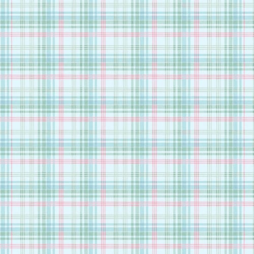 Henry Glass My Victorian Garden Plaid Quilting Cotton Fabric- Blue