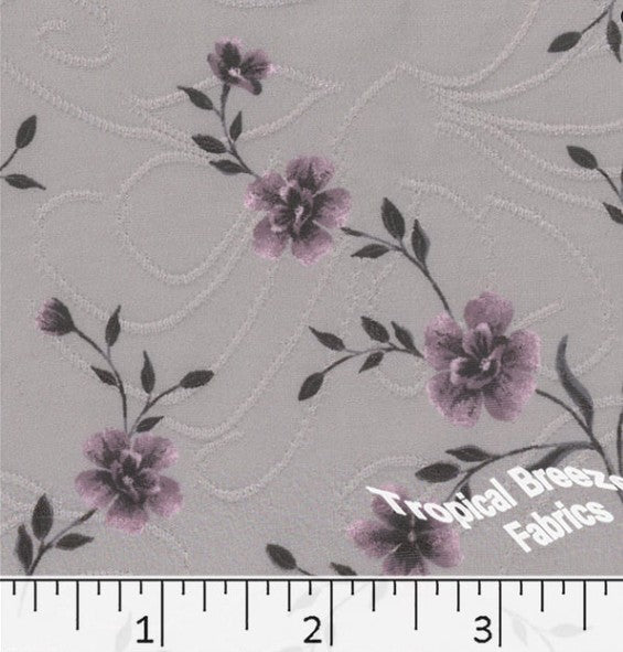 Grape Mist Floral Jacquard Knit Dress Fabric