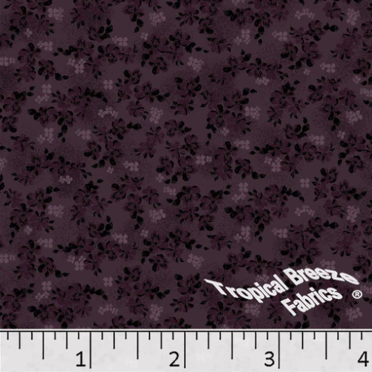 Grape Floral Poly Cotton Fabric