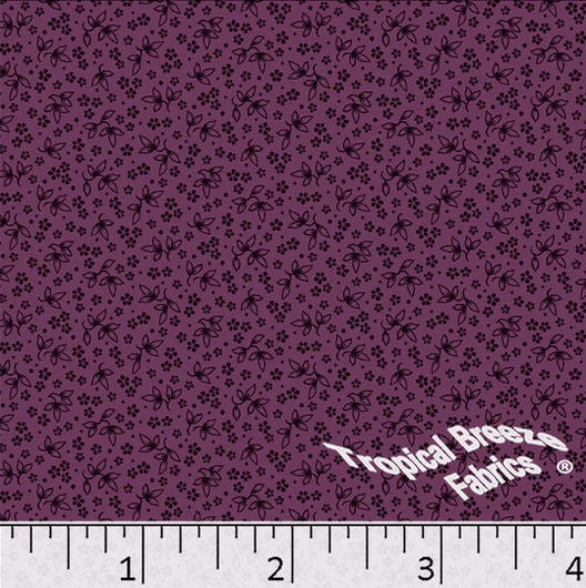 Grape Tiny Floral Poly Cotton Fabric