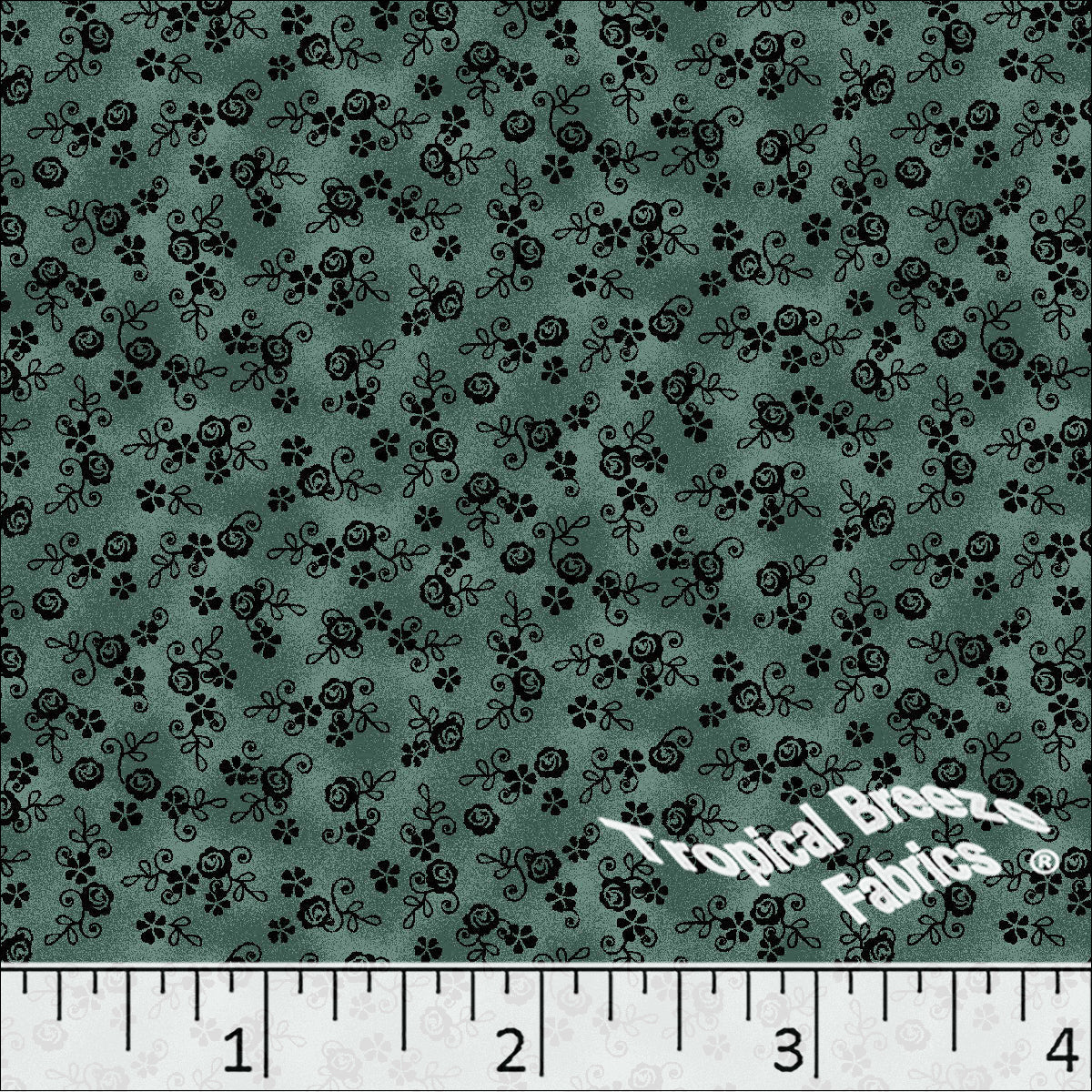Hunter Roses Poly Cotton Fabric
