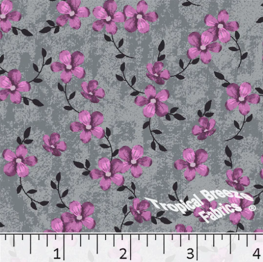 Orchid Flowers Poly Cotton Fabric
