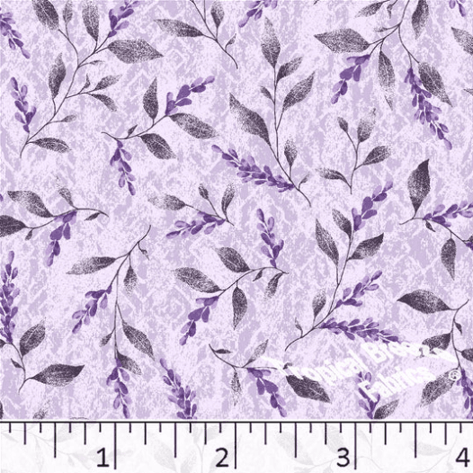 Lavender Pretty Floral Poly Cotton Fabric - 2 yds 4"