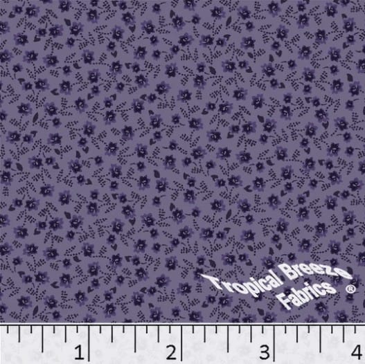 Periwinkle Tiny Flowers Poly Cotton Fabric