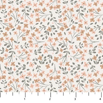 Figo Fabrics Charmwood Tiny Floral Quilting Cotton Fabric- Cream