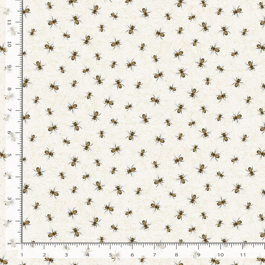 Timeless Treasures Bee Kind Flying Bees Quilting Cotton Fabric- Cream